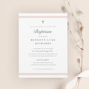 Invitation Baptême Fille Élégance Moderne