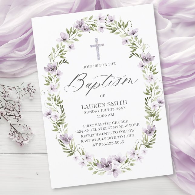 Invitation Baptême floral du printemps (Créateur téléchargé)