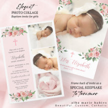 Baptême Floral rose pour filles