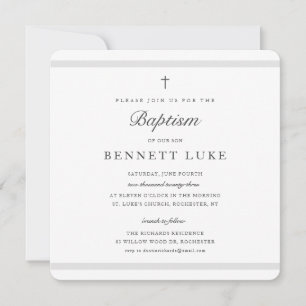 Invitation Baptême Garçons ou Filles Élégance Moderne