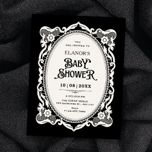 Invitation Baptême gothique élégant pour bébé