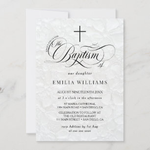 Invitation Baptême Luxueux Élégant