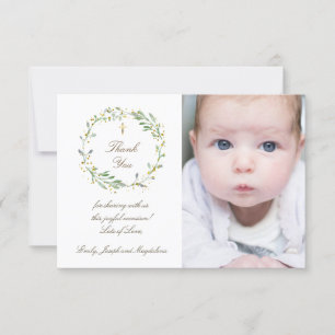Invitation Baptême merci l'invitation à la couronne verte