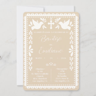 Invitation Baptême Papier Découpé Fête Mexicaine