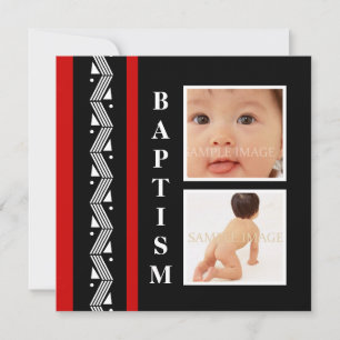 Invitation Baptême photo de bébé funky PERSONNALISER
