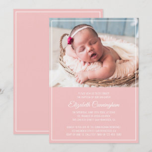 Invitation Baptême Pour Elle  Cadre simple moderne