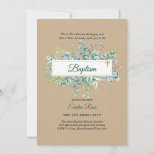 Invitation Baptême vert Bautizo Bautismo Christening Invi