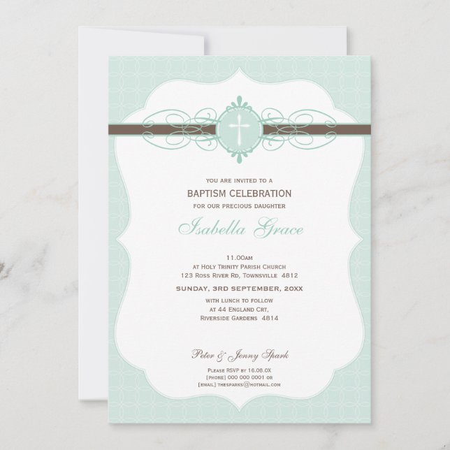 Invitation BAPTISM :: 3P immaculé (Devant)