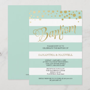 Invitation BAPTISM Neutral - Twins