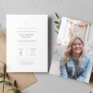 Invitation Baptisme photo minimaliste