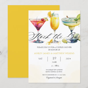 Invitation Bar à cocktails moderne pour couples en douche co-