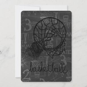 Invitation Bar Bat Mitzvah Invite Basketball Theme