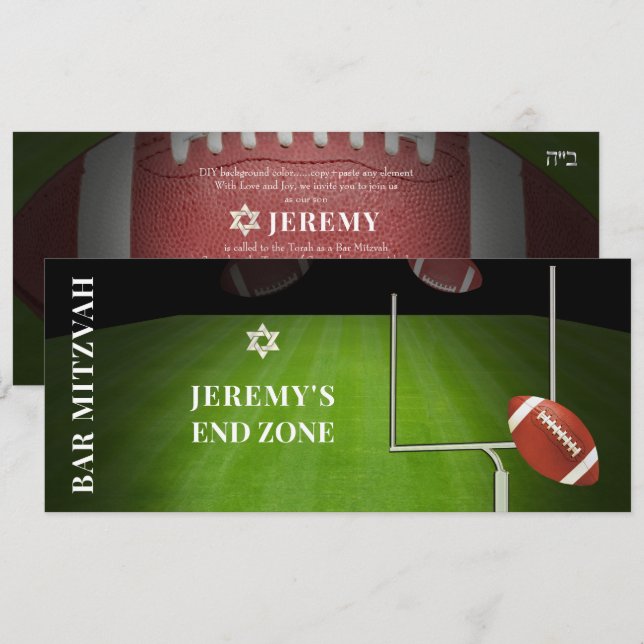 Invitation ✡ BAR DE LA ZONE DE FIN DE FOOTBALL PixDezines MIT (Devant / Derrière)