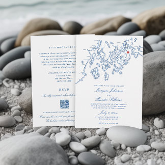 Invitation Bar Harbour Maine All-in-One QR code RSVP Mariage
