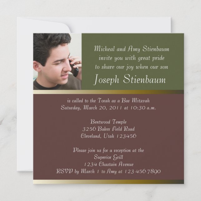 Invitation Bar Mitzvah (Devant)