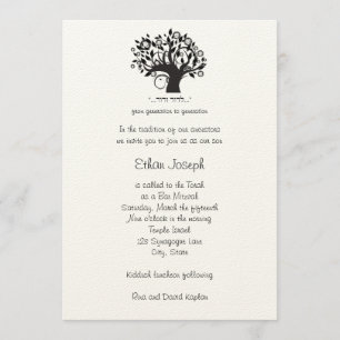 Invitation Bar Mitzvah Arbre de vie Mariage hébreu