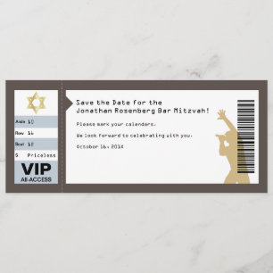 Invitation Bar Mitzvah Billet de Concert Enregistr
