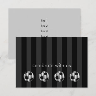 Invitation Bar Mitzvah boules de soccer en argent