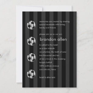 Invitation Bar Mitzvah boules de soccer en argent
