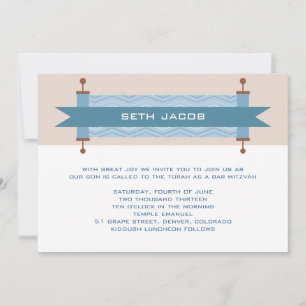 Invitation Bar Mitzvah Chevron Blues