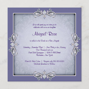 Invitation Bar Mitzvah de damas violet