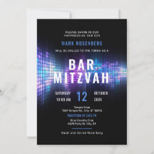 Invitation Bar Mitzvah DJ Techno Dance Party