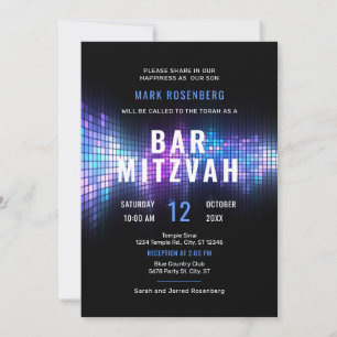 Invitation Bar Mitzvah DJ Techno Dance Party