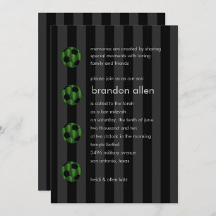 Invitation Bar Mitzvah Emerald Balle de football vert et noir