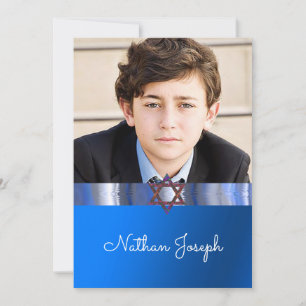 Invitation Bar Mitzvah, Étoile de David, Personnalisé
