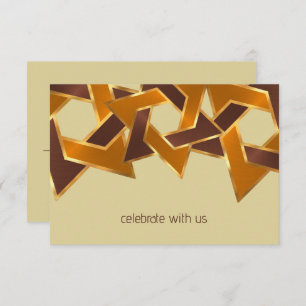 Invitation Bar Mitzvah Gold Orange étoile Brown de David