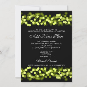 Invitation Bar Mitzvah Green Hollywood Glam