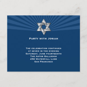 Invitation Bar Mitzvah Josiah Silver Étoile Juive