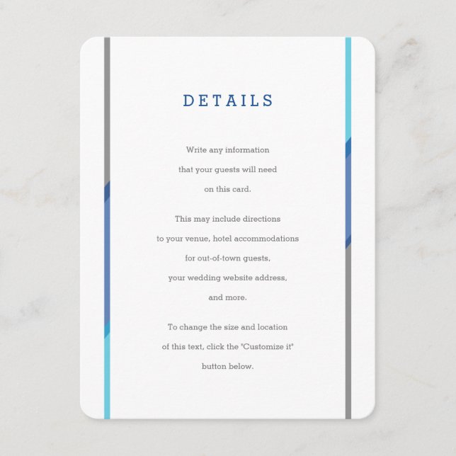 Invitation Bar Mitzvah moderne Insertion | Bleu +  (Devant)