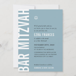 Invitation BAR MITZVAH moderne minimaliste audacieux garçon b