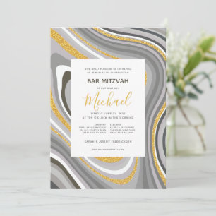 Invitation Bar Mitzvah Parties scintillant moderne Agate Invi