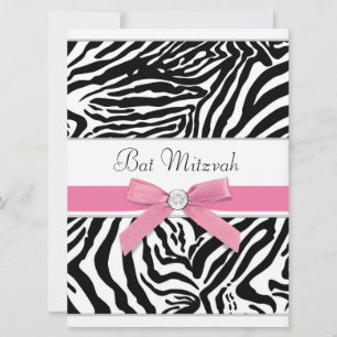 Invitation Bar Mitzvah Rose du Zèbre
