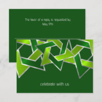 Bar Mitzvah Silver Lime Green Star de David