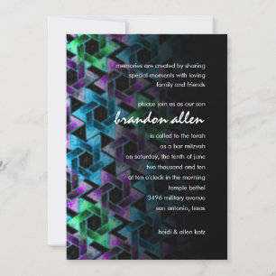 Invitation Bar Mitzvah Star de David Damask