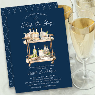Invitation Bar moderne Panier Couples Douche