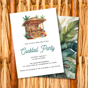 Invitation Bar Tiki Fête Tropicale Cocktail Jardin Été
