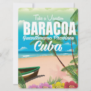 Invitation Baracoa Guantánamo Prov Cuba affiche des vacances 