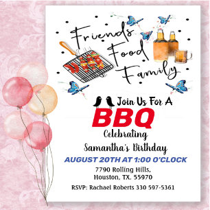Invitation Barbecue Anniversaire Amis Nourriture F