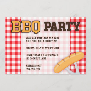Invitation barbecue barbecue avec saucisse