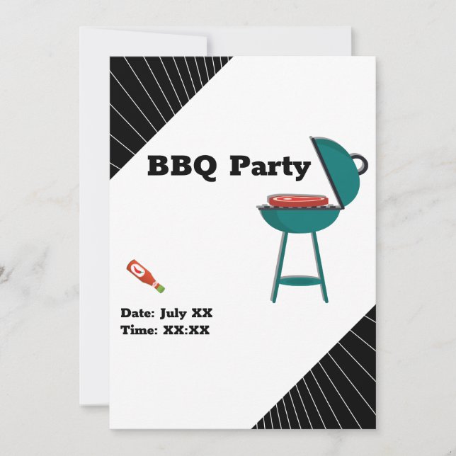Invitation Barbecue barbecue Jardin Potluck Party (Devant)