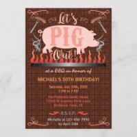 Barbecue BBBQ Funny Pig Summer Birthday Party