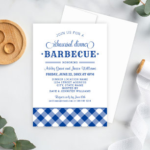 Invitation Barbecue Bleu pour la Soirée de Répétition de Mari