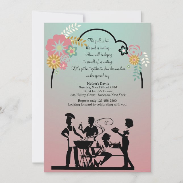 Invitation barbecue de la Fête des Mères (Devant)