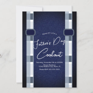 Invitation Barbecue de la Fête des Pères en denim masculin à