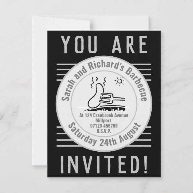Invitation Barbecue Garden Party (Devant)