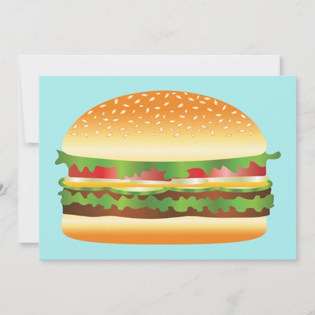 Invitation Barbecue Hamburger (Devant)